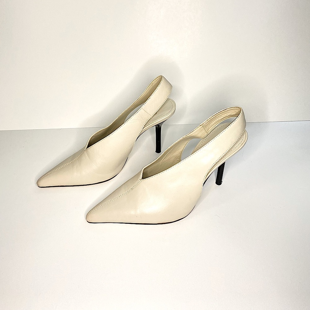 ZARA Slingback White Heels